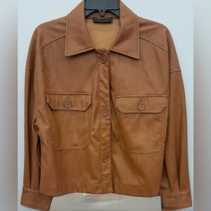Camel Leather Jacket for Women